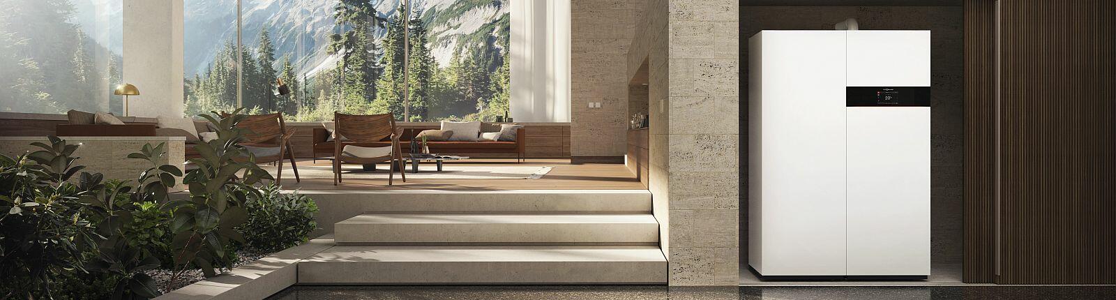 Vitovalor PT2 von Viessmann vor traumhafter Alpenkulisse