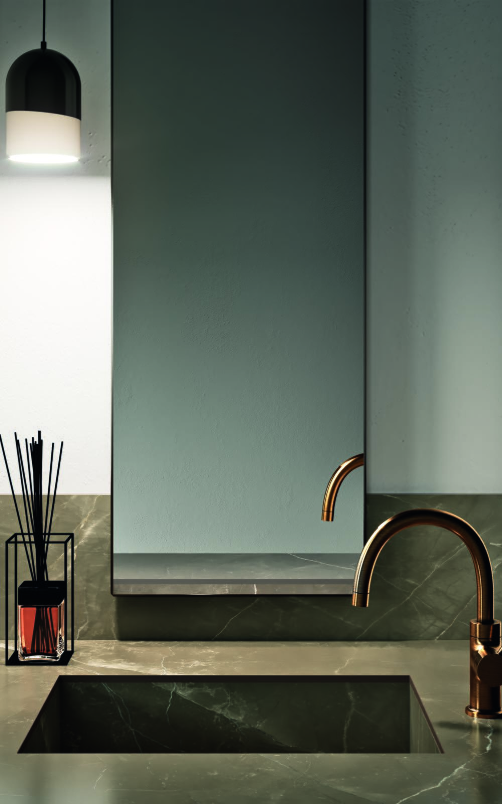 Waschtisch mit Spiegel mit Marazzi Fliesen